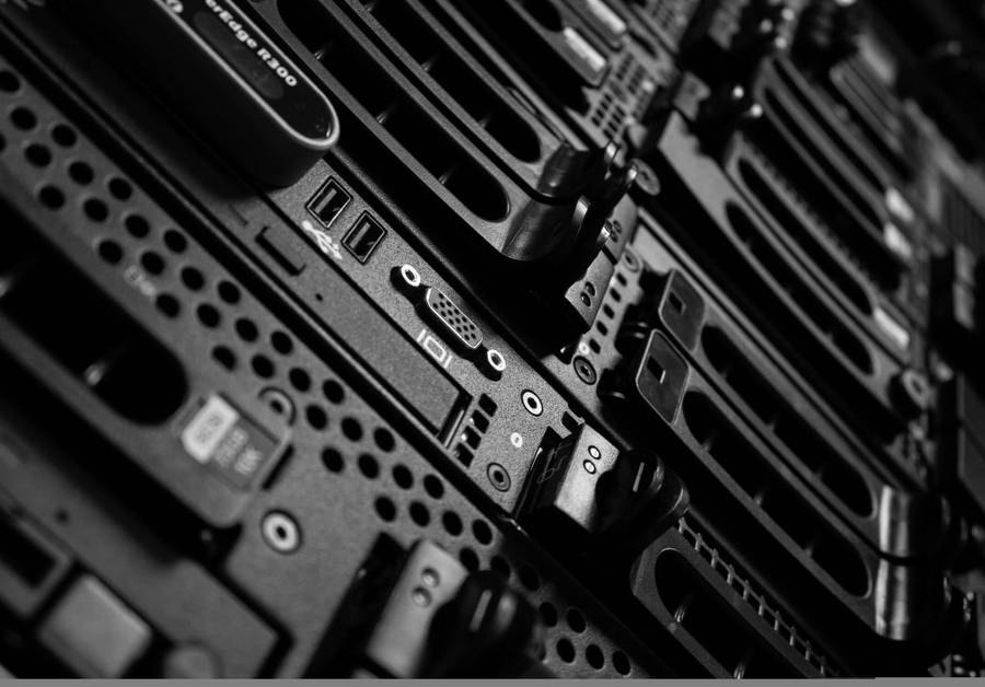 Close-up Data Center Computer Wallpaper