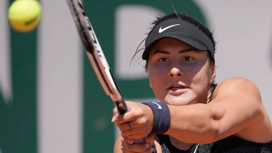 Close-up Of Bianca Andreescu Holding Racket Wallpaper