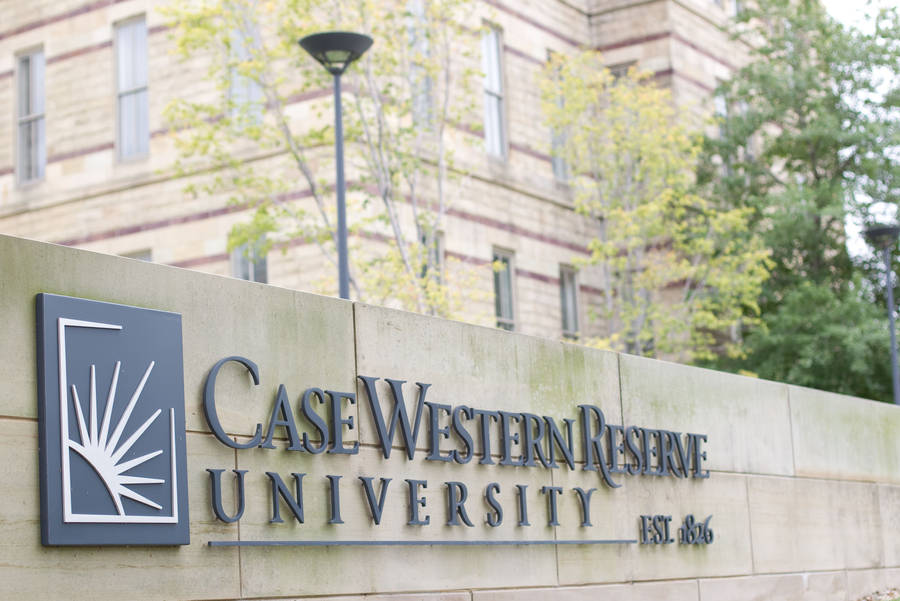 Close-up Of Case Western Reserve University Sign Wallpaper