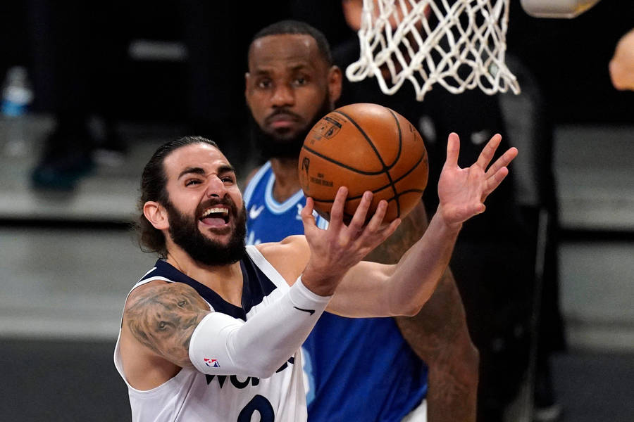 Close-up Ricky Rubio Layup Shot Wallpaper