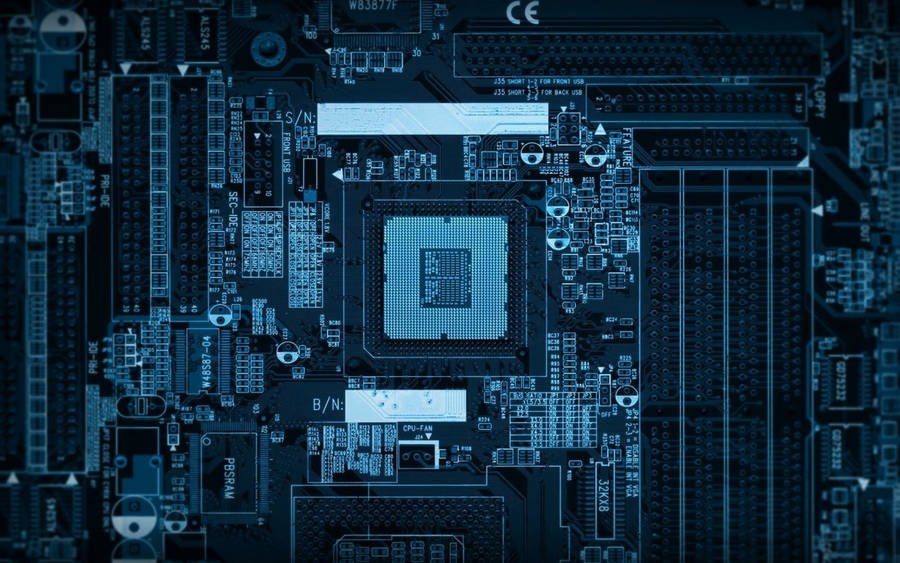 Close-up Shot Of A Computer Motherboard Wallpaper
