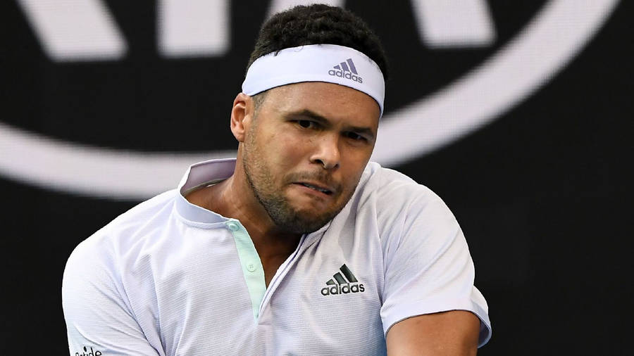 Close-up Shot Of Jo-wilfried Tsonga Showing Determination Wallpaper