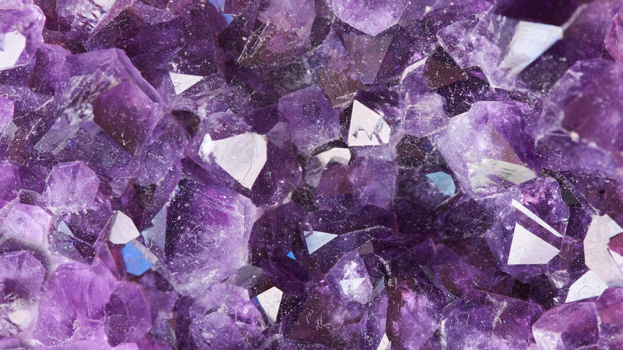 Close-up View Of A Magnificent Amethyst Semi-precious Stone Wallpaper