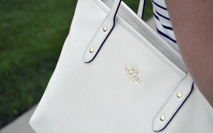 Close-up White Coach Bag Wallpaper