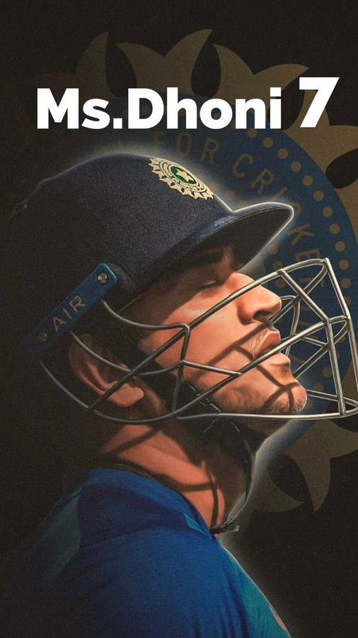 Closeup Of Iconic Ms Dhoni 7 Wallpaper