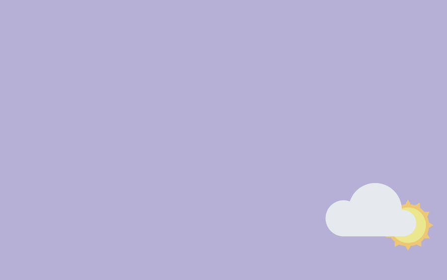 Cloud And Sun Pastel Purple Wallpaper