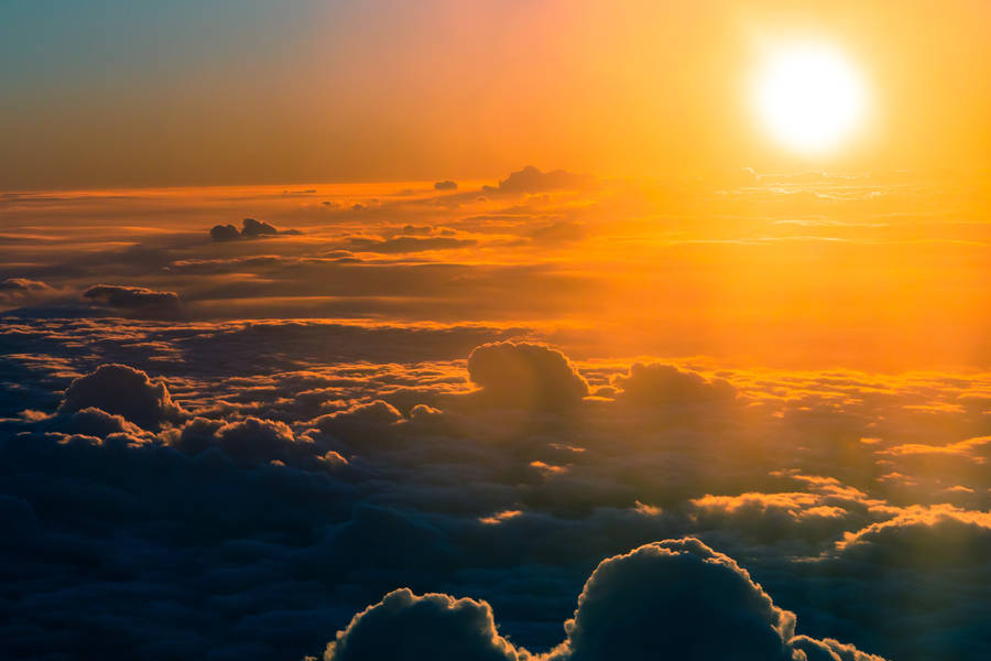 Cloud Background Orange Sun Wallpaper