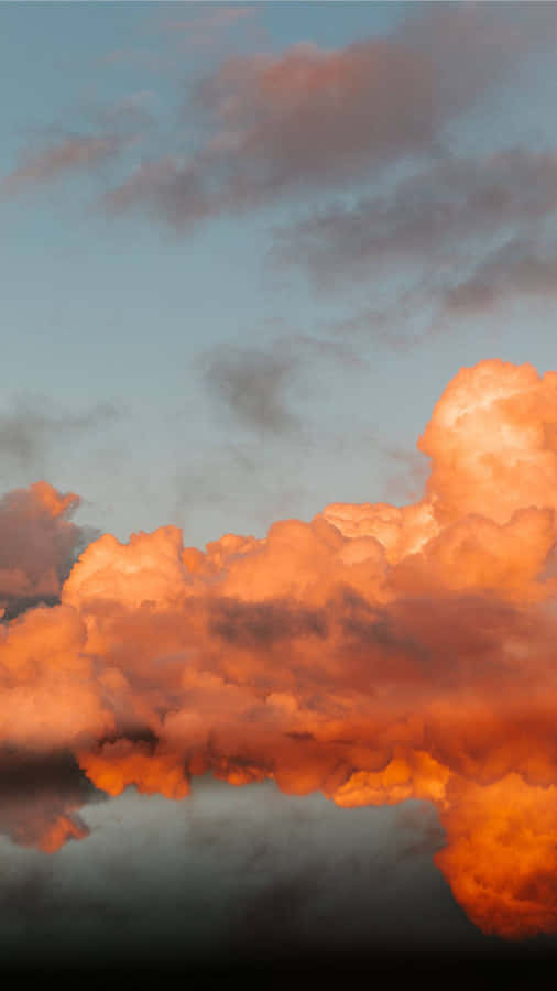 Clouds In Orange Aesthetic Phone Wallpaper
