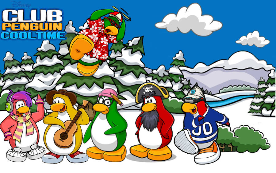 Club Penguin Singing Carols Wallpaper