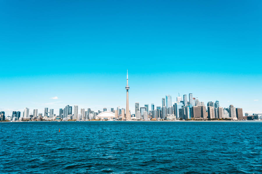 Cn Tower Daytime Skyline View Wallpaper