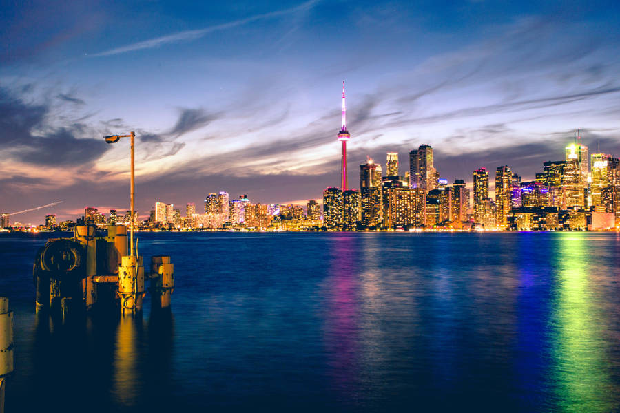 Cn Tower Lake Ontario View Wallpaper