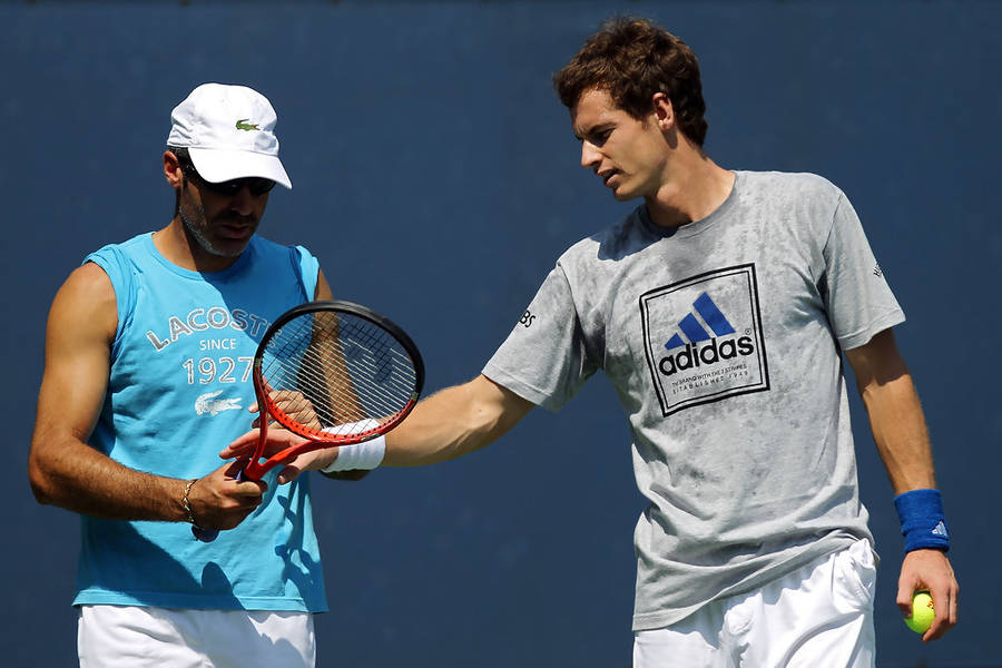 Coach Alex Corretja With Andy Murray Wallpaper