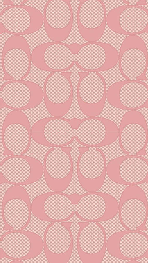 Coach Designer Logo In Pink Pattern Wallpaper