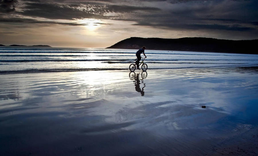 Coastal Bike Ride Wallpaper