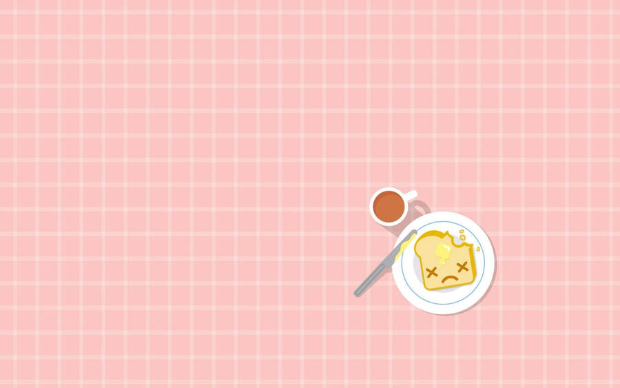 Coffee And Sad Bread Pastel Cute Wallpaper