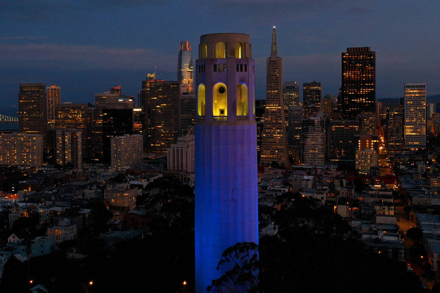 Coit Tower Covid Tribute Wallpaper