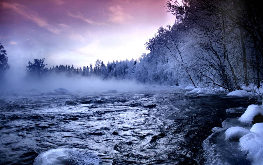 Cold Fog Frozen Landscape Wallpaper