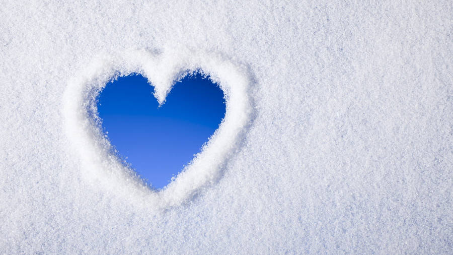 Cold Snow Heart Illustration Wallpaper