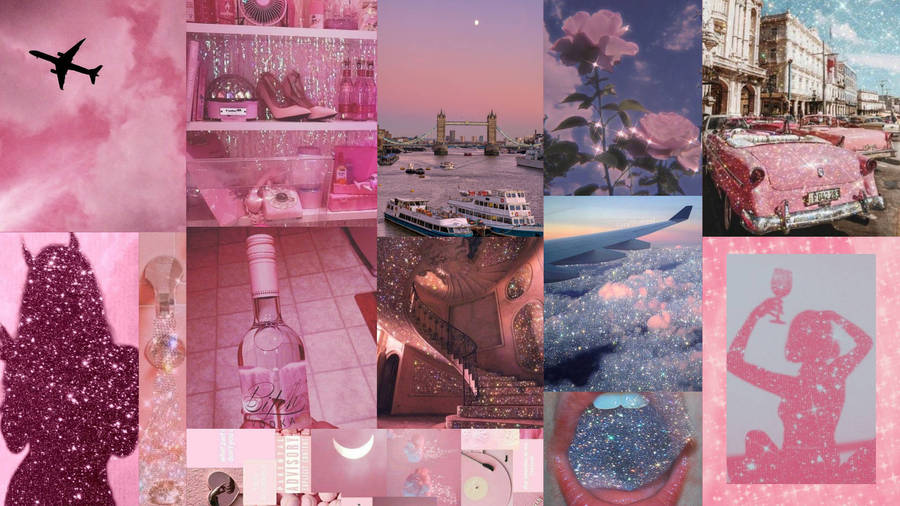 Collage For Pink Aesthetic Tumblr Laptop Wallpaper