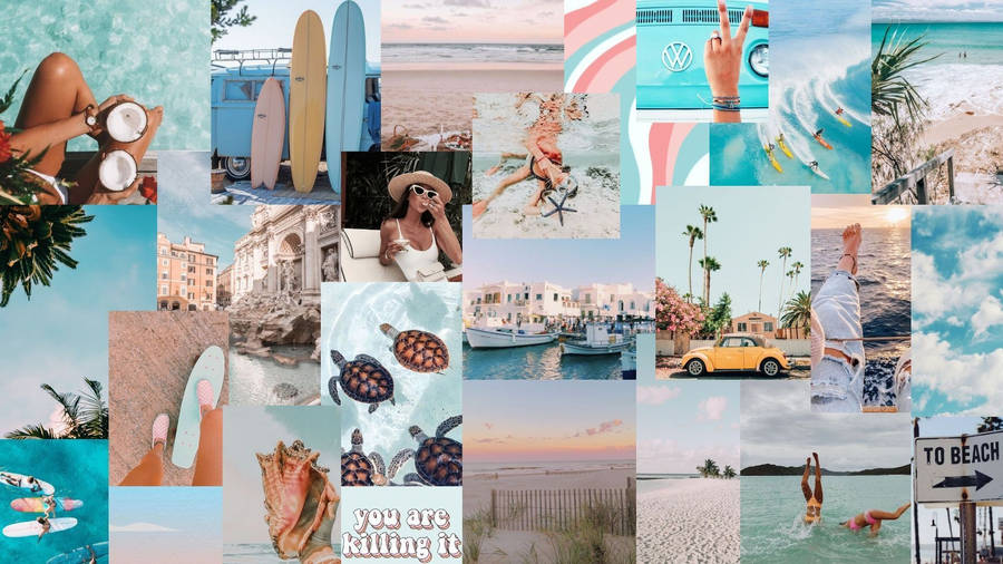 Collage Summer Vibes Colors Wallpaper