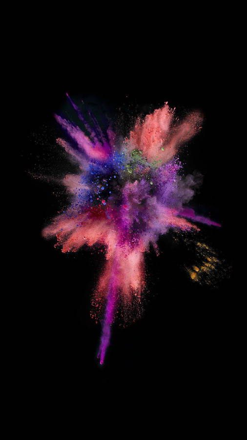 Coloful Powder Explosion Beautiful Dark Background Wallpaper