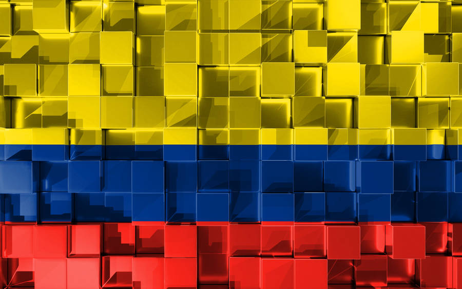 Colombia Flag In 3d Cubes Wallpaper