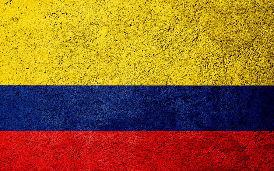 Colombia Flag On Concrete Wallpaper