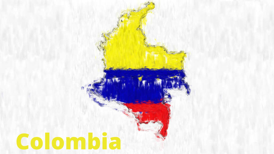 Colombia Flag Watercolor Art Wallpaper