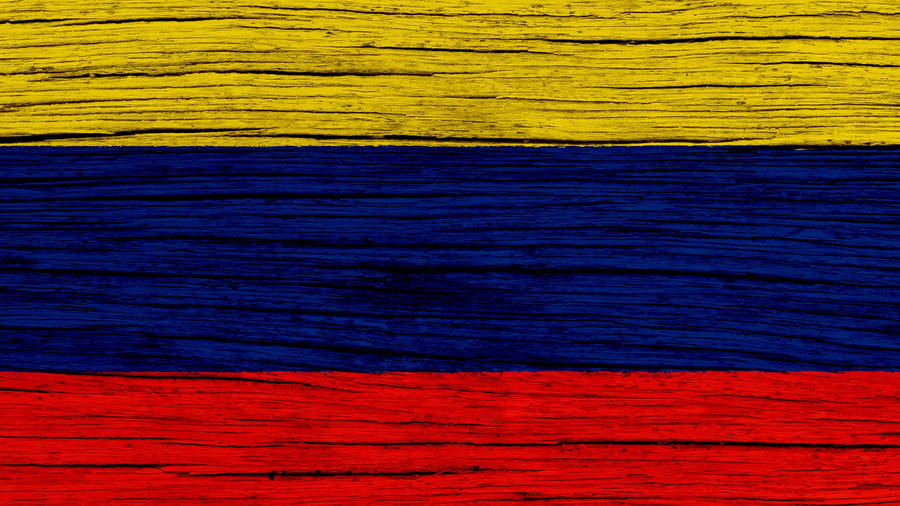 Colombia Flag Wood Paint Wallpaper