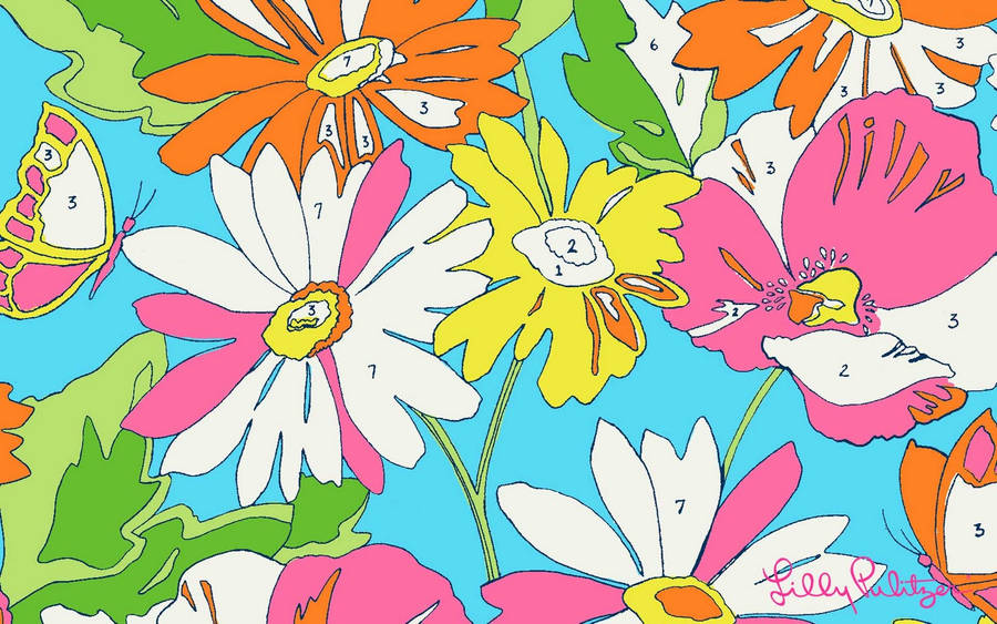 Colored Florals Lilly Pulitzer Desktop Wallpaper