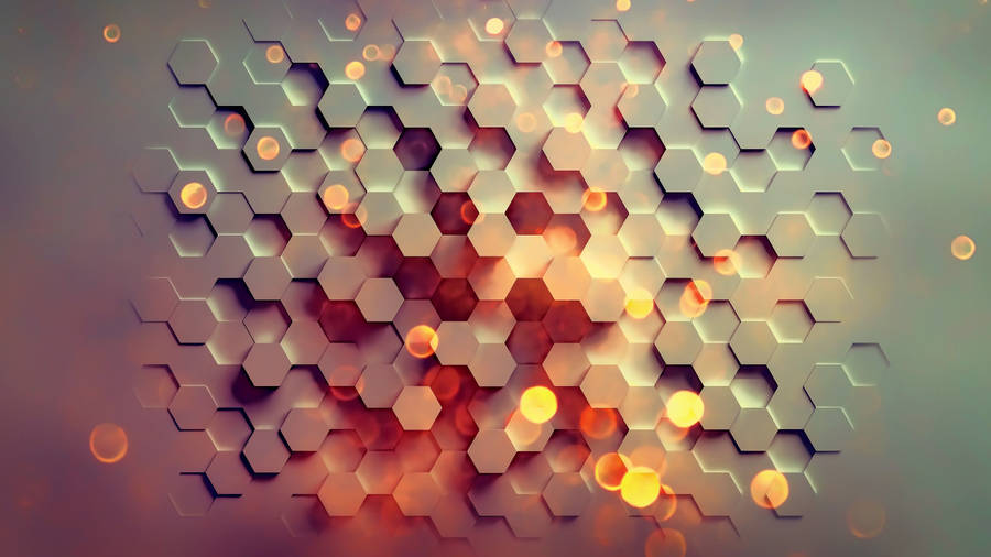 Colorful 3d Hexagons Design Wallpaper
