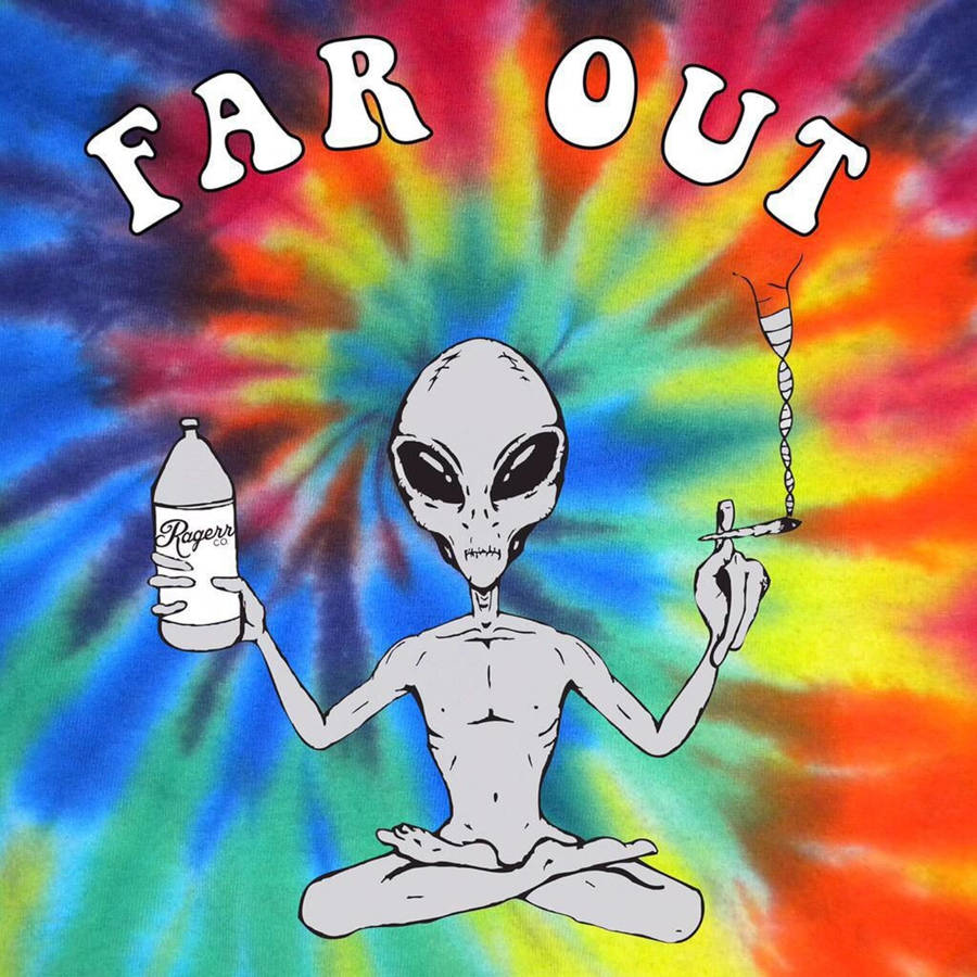 Colorful Alien Stoner Wallpaper