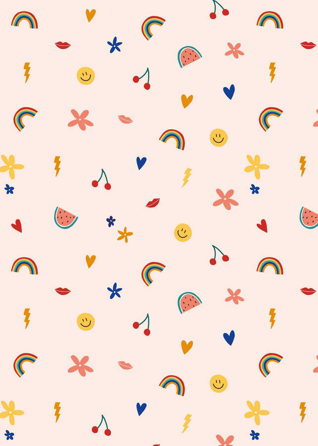 Colorful And Cute Tablet Pattern Wallpaper