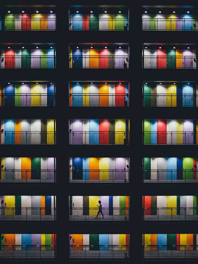 Colorful Apartment Lights Ios Default Wallpaper