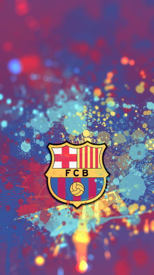 Colorful Barcelona Fc Paint Splatters Wallpaper