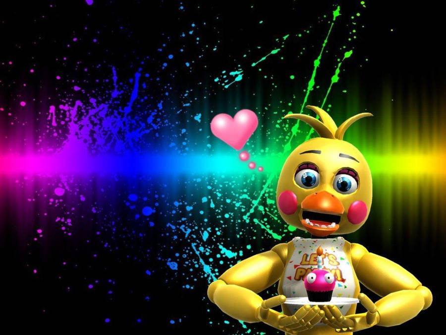 Colorful Chica Fnaf Fanart Wallpaper