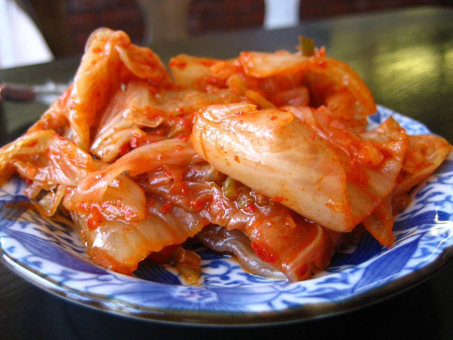 Colorful, Closeup Image Of Delicious Kimchi Wallpaper