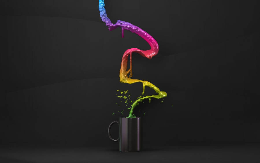 Colorful Coffee Mug Creative Wallpaper