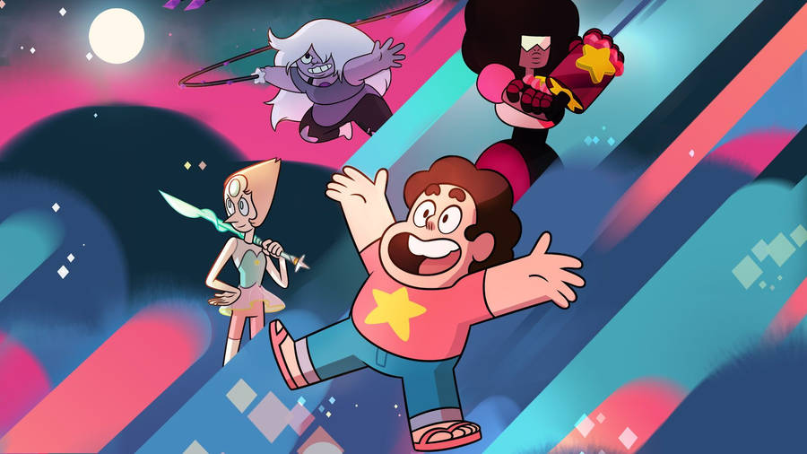 Colorful Crystal Gems Steven Universe Ipad Wallpaper