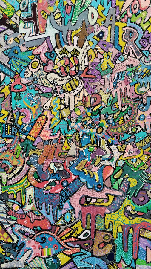 Colorful Doodle Street Art Wallpaper