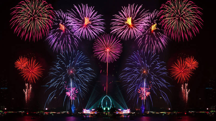 Colorful Fireworks New Years Eve Wallpaper