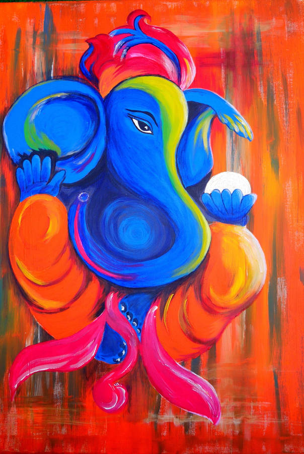 Colorful Ganesh Full Hd Art Wallpaper