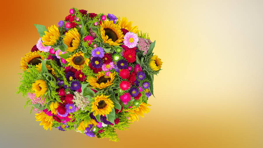 Colorful Happy Birthday Flower Ball Wallpaper