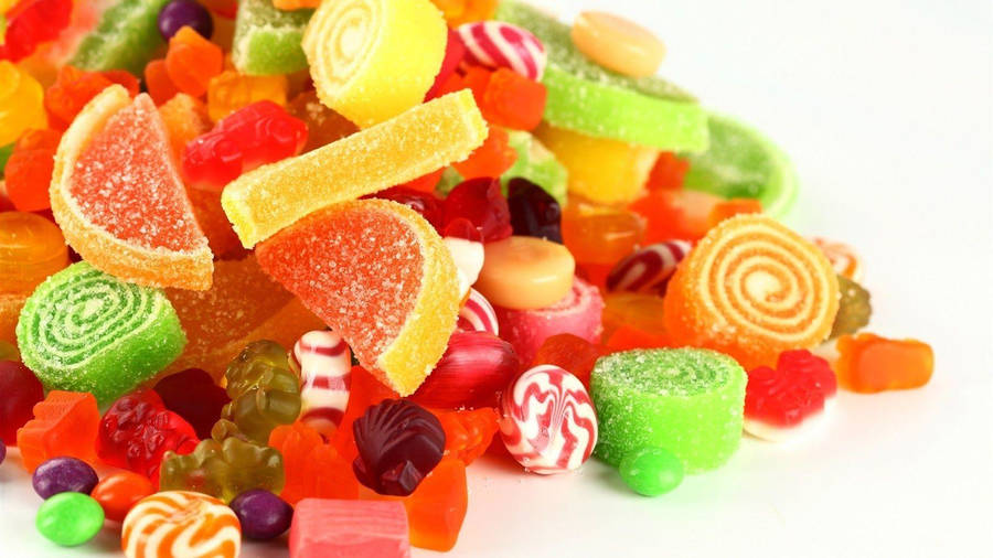 Colorful Heap Of Candies Wallpaper