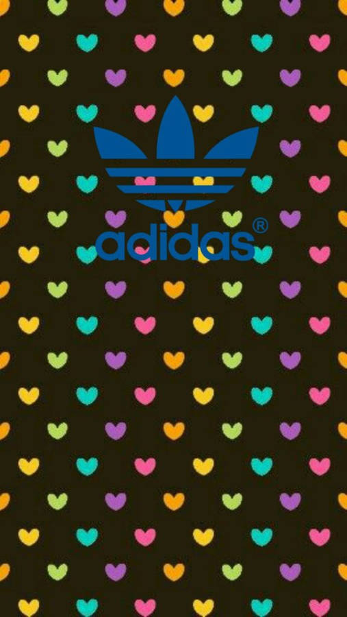 Colorful Hearts Adidas Iphone Wallpaper