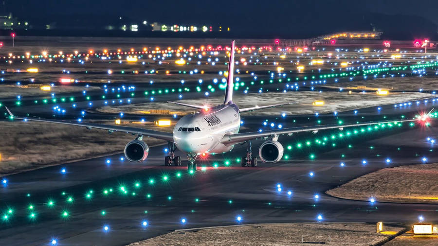 Colorful Lights On The Runway Wallpaper