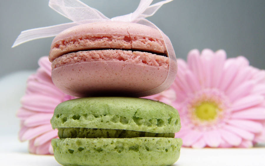 Colorful Macaron Desserts Wallpaper