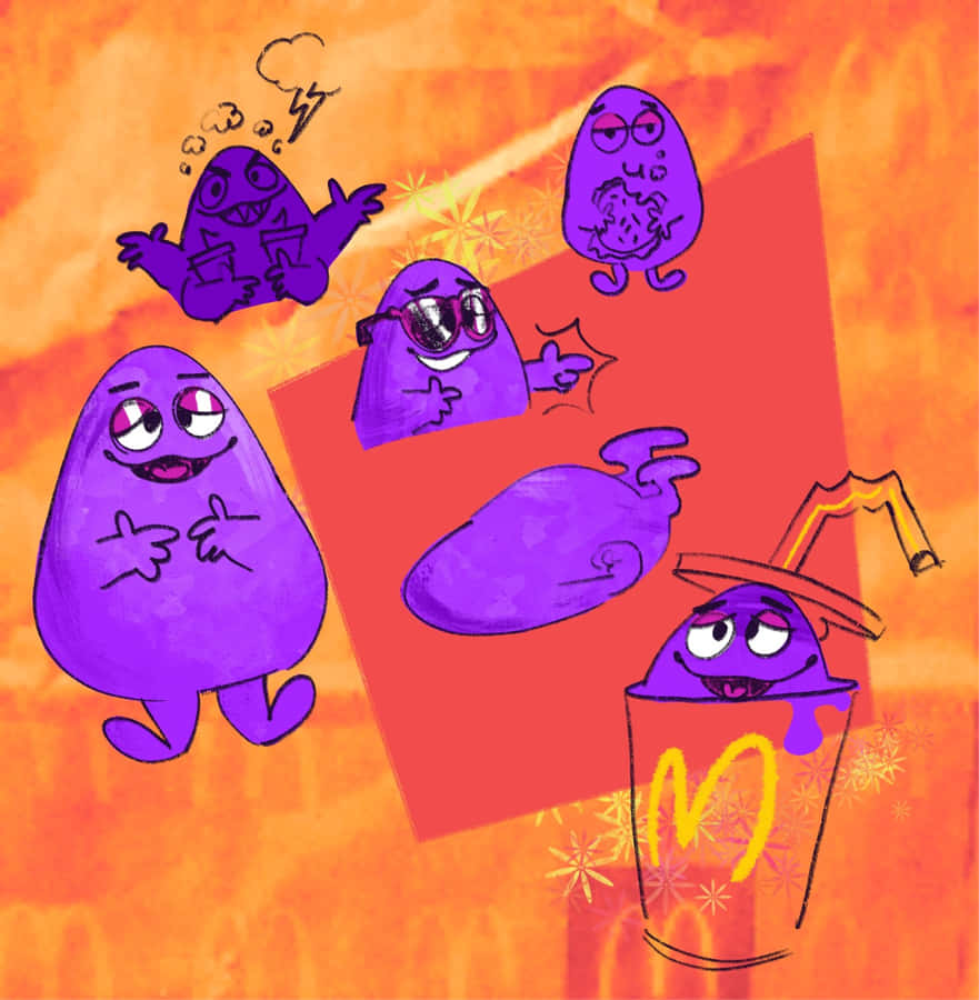 Colorful_ Mc Donalds_ Mascots_ Cartoon Wallpaper