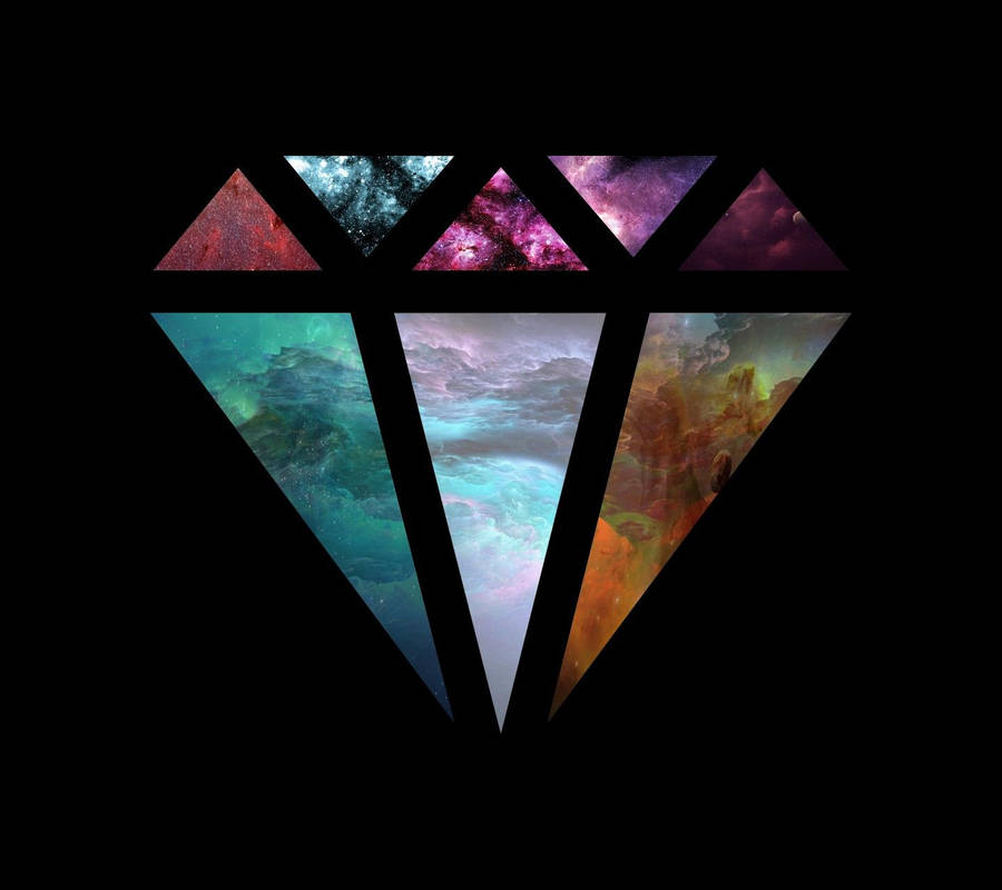 Colorful Minimalist Diamond Collage Wallpaper