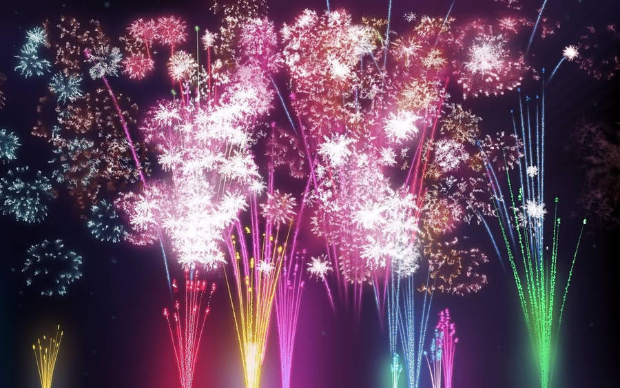 Colorful New Year Fireworks Wallpaper